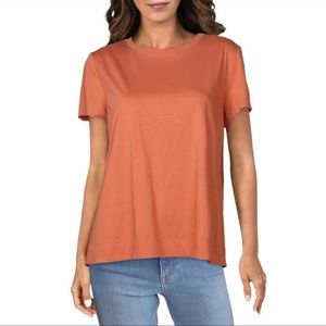 LAFAYETTE 148 NY "Kim" Round Neck Relaxed Tee MEDIUM Clay Dust LIKE NEW!